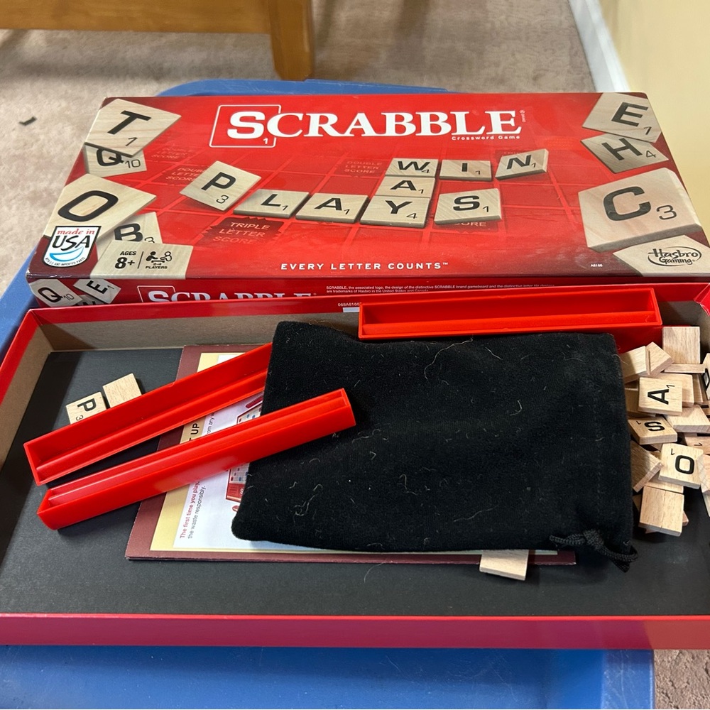 Hasbro Scrabble Game with Red and Black Design